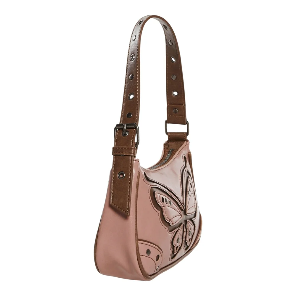 NWT! Pink Butterfly Shoulder Bag w/ Silver Studs